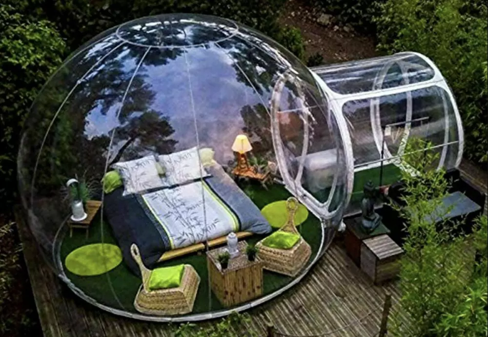 outside bubble tent